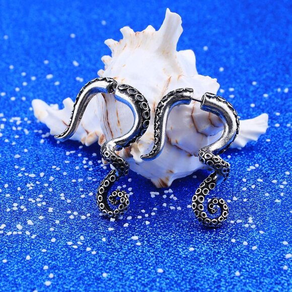 Fake Lobe Earrings 18G Silver Spiral Tapers Body Piercing Jewelry 2PCS - Picture 7 of 9
